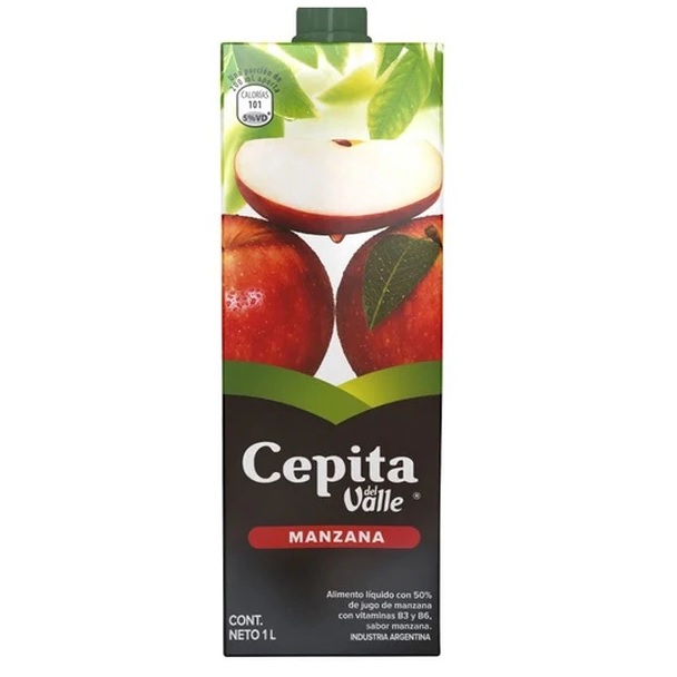 Cepita Jugo Sabor Manzana Tetra Pak, 1 L / 33.8 fl oz