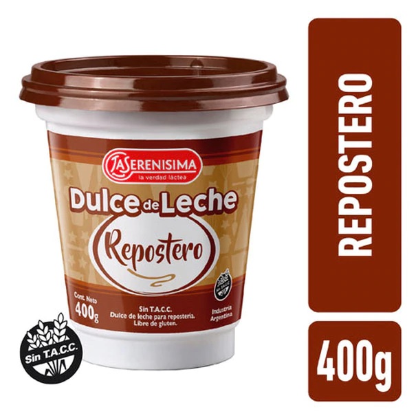La Serenísima Dulce de Leche Repostero Thicker Perfect for Cakes, Bites, Biscuits & Baking at Home (400 g / 14.1 oz)