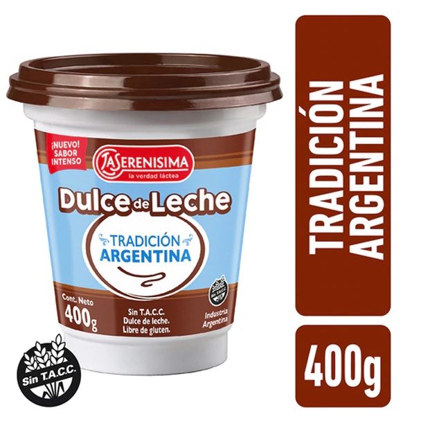 La Serenísima Dulce de Leche Tradición Argentina Nuevo! Sabor Intenso, 400 g / 14.1 oz