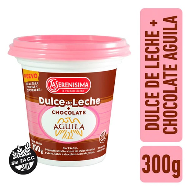 La Serenísima Dulce de Leche con Chocolate Águila  - Receta Especial (300 g / 10.5 oz)