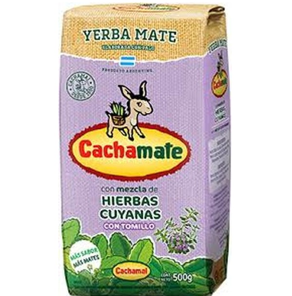 Cachamai Cachamate Yerba Mate Cuyo Herbs Refreshing with Thyme, 500 g / 1.1 lb
