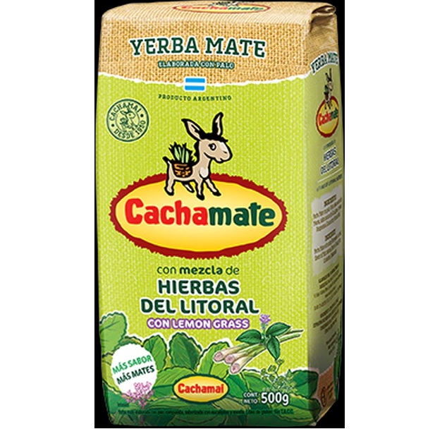 Cachamai Cachamate Yerba Mate Litoral Herbs w/ Lemon Grass, 500 g / 1.1 lb