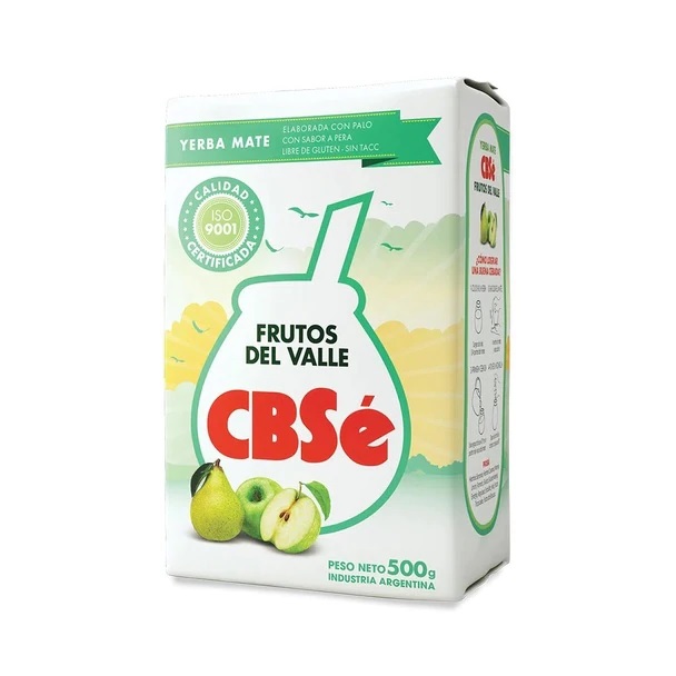 CBSé Yerba Mate Frutos Del Valle Pear Flavor, 500 g / 1.1 lb