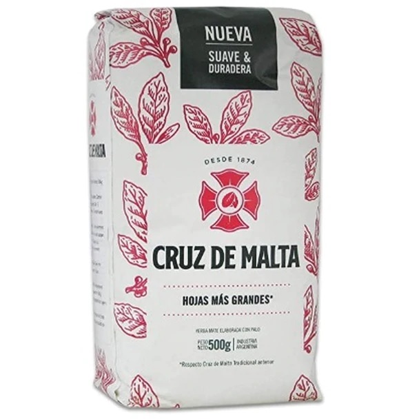 Cruz de Malta Yerba Mate Hojas Más Grandes - Since 1874 (500 g / 1.1 lb)