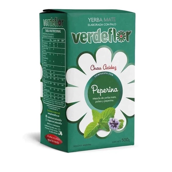Verdeflor Yerba Mate w/Peppermint, 500 g / 1.1 lb