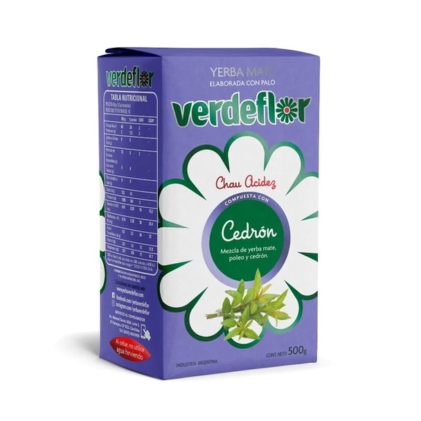 Verdeflor Yerba Mate Cedron w/Lemon Verbena, 500 g / 1.1 lb