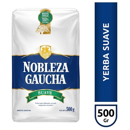 Nobleza Gaucha Yerba mate suave, 500 g / 17,63 oz