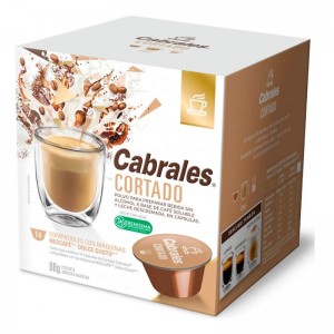 Cabrales Cortado Café Tostado Molido en Cápsulas. Compatible con Nescafé, 6.3 g / 0.22 oz c/u (caja de 14 capsulas)