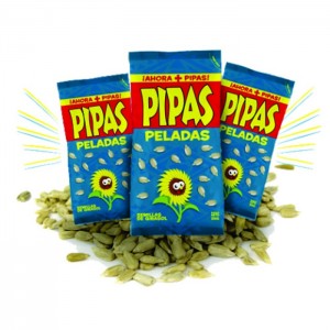 Pipas Semillas de Girasol Saladas y Peladas. 25 g / 0.88 oz (pack de 6)