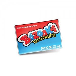 Bazooka Chicle Globo Tutti-Frutti, 4 g / 0.14 oz (pack de 20)