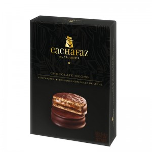 Cachafaz Alfajor Dark Chocolate with Dulce de Leche 360g (box of 6).
