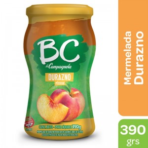 BC La Campagnola Mermelada Light de Durazno, 390 g / 13.75 oz. Frasco de Vidrio