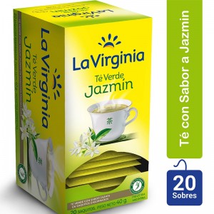 La Virginia Té Verde c/Jazmín, (40gr). Pack x 20.