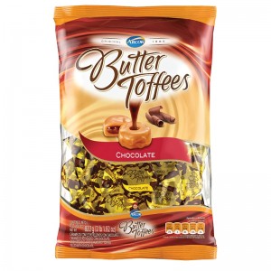 Butter Toffees Caramelos Masticables de Dulce de Leche Rellenos de Chocolate, 822 g / 1.8 lb Bolsa