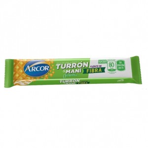 Arcor Turrón & Maní  Fuente de Fibra, 25 g / 0.9 oz (pack of 6)