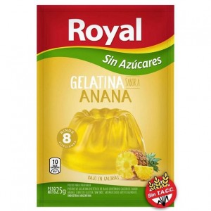 Royal Gelatina Ananá Sin Azúcares, 8 porciones por sobre 25 g / 0.88 oz