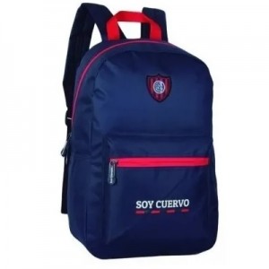 Mochila Deportiva San Lorenzo 100% Polyester - Licencia Oficial, 43 cm x 28 cm x 13