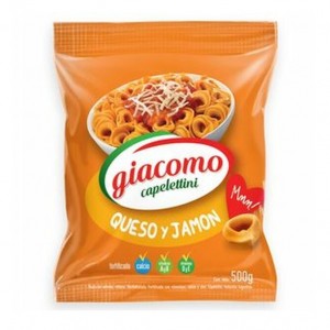 Giacomo Capelettini Queso Y Jamón Pasta, 500 g / 17.6 oz bolsa