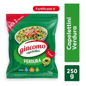 Giacomo Capelettini Verduras Pasta, 250 g / 8.81 oz bolsa