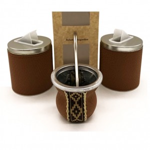 Set de Mate x4  Simil Carpincho