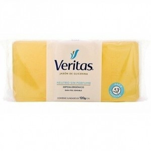 Veritas Jabón de Grlicerina sin Perfume, 120 g / 4.23 oz (pack de 3 barras)