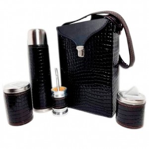 Set Matero de 5 piezas Eco Cuero de Croco Negro