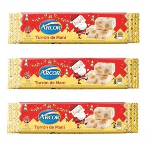 Arcor Turrón de Maní, 120 g (pack de 3)