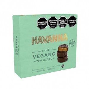 Havanna Alfajor Vegano 70% Chocolate Gluten-Free, 70 g (box of 9)