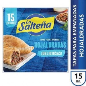 La Salteña Tapa De Empanadas Hojaldradas Horno, 6 packs x 15 discos (90 tapas)