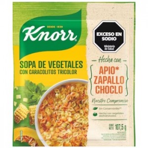 Knorr Sopa Casera Vegetales con Fideos Caracolitos Tricolor, 107.5 g (pack of 3)