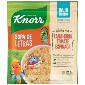 Knorr Sopa Vegetales con Fideos de Letras, 107.5 g (pack of 3)