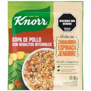 Knorr Sopa Pollo con Dedalitos Integrales, 80 g (pack of 3)