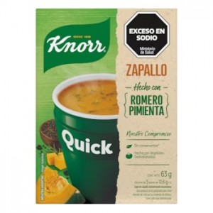 Knorr Quick Zapallo con Romero y Pimienta, 5 sobres 10g