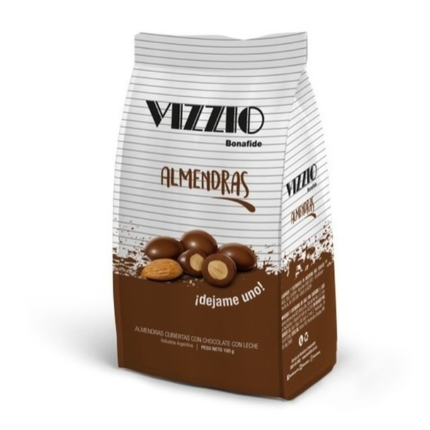 Vizzio by Bonafide Almonds with Milk Chocolate Coating, 100 g / 3.52 oz